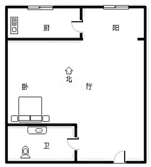 名流美域1室1厅1卫户型图