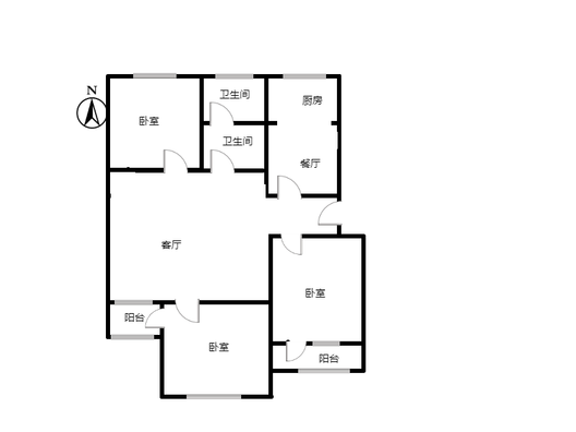 供电公司小区3室2厅1卫户型图