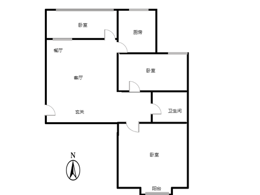 翡翠城（涿郡东区）3室2厅1卫户型图