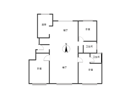华远和府二期3室2厅2卫户型图