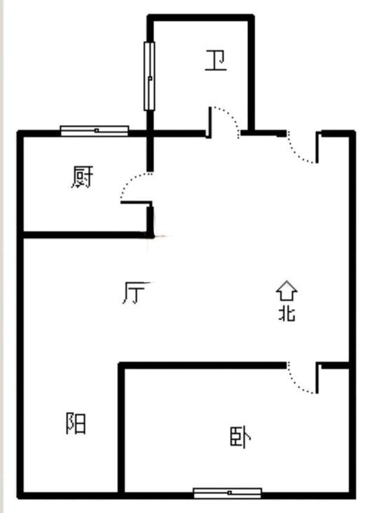 新加坡花园1室1厅1卫户型图