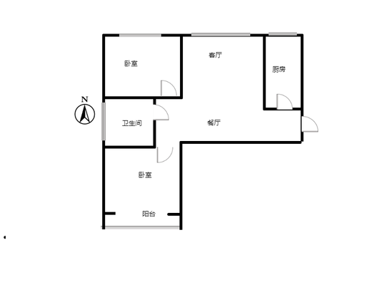 公园壹号2室2厅1卫户型图