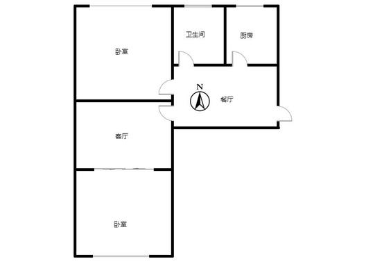 矿山局家属楼南院2室2厅1卫户型图