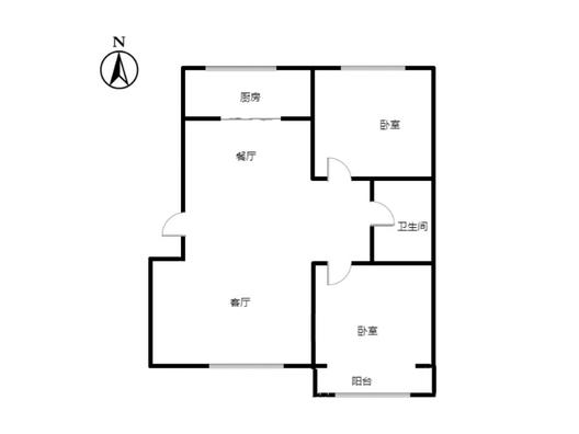 金品时代2室2厅1卫户型图
