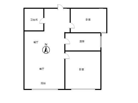K2狮子城2室2厅1卫户型图