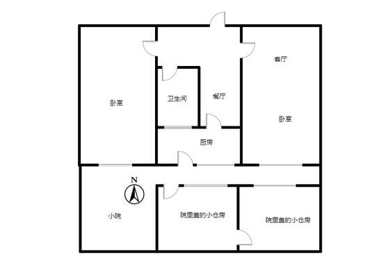 矿山局家属楼南院2室2厅1卫户型图