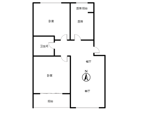 幸福小区2室2厅1卫户型图