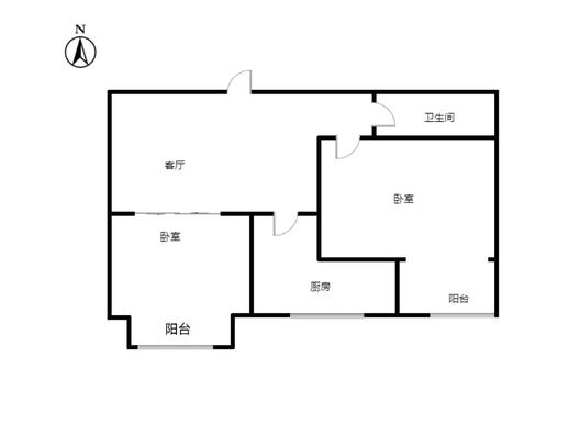 汇元新天地2室1厅1卫户型图