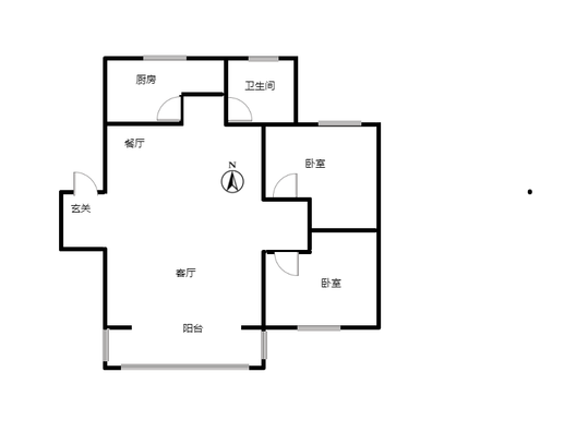 东方家园2室2厅1卫户型图