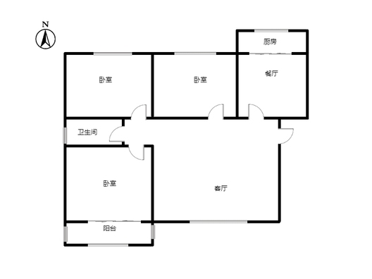 燕赵花园3室2厅1卫户型图
