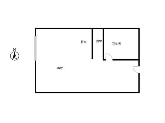 京第银座1室1厅1卫户型图