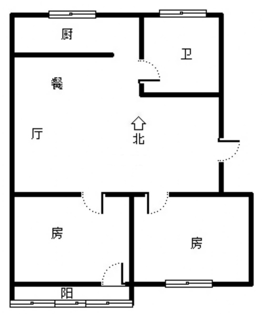 邱庄居民小区2室2厅1卫户型图