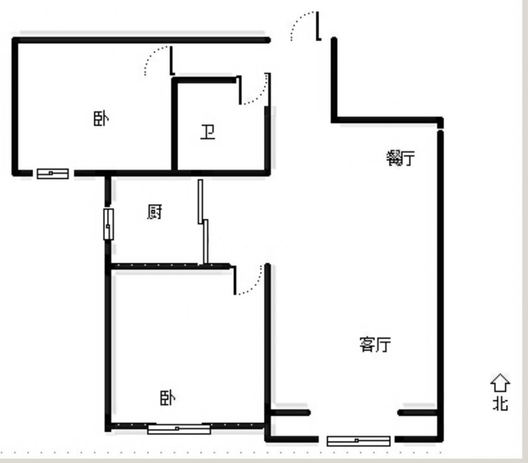 联合七号院2室2厅1卫户型图
