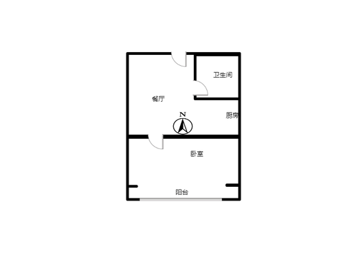 富景华庭1室1厅1卫户型图