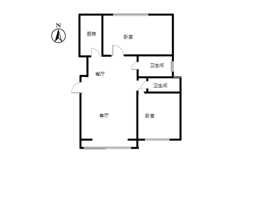 鸿盛凯旋门2室2厅2卫户型图