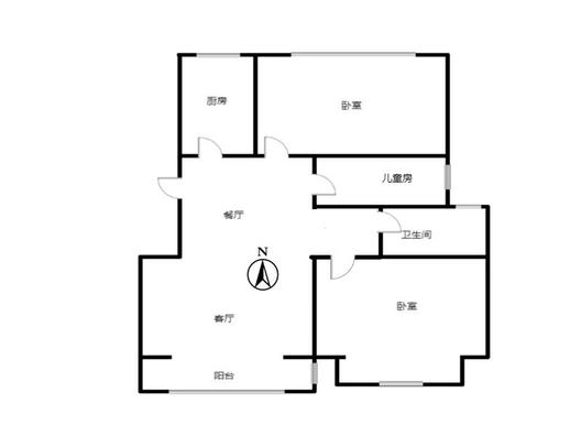 鸿盛凯旋门3室2厅1卫户型图