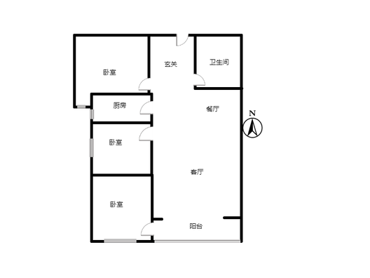 金域中央3室2厅1卫户型图