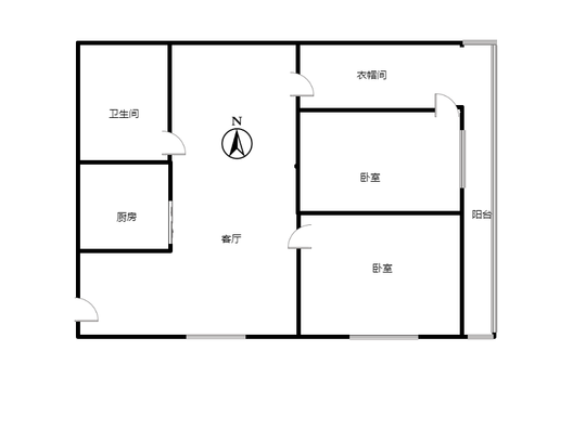 汇元时代2室1厅1卫户型图