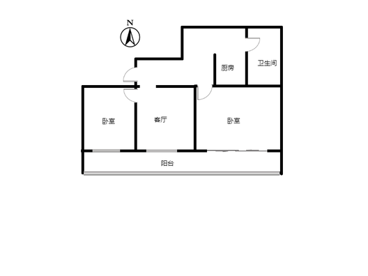 金慧苑2室1厅1卫户型图