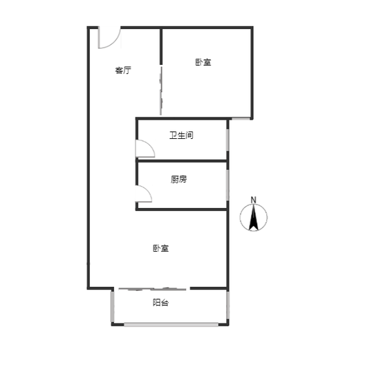 联合七号院2室1厅1卫户型图