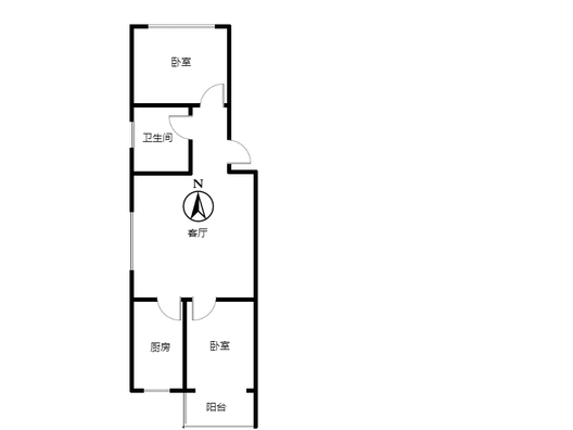 东林家园2室1厅1卫户型图