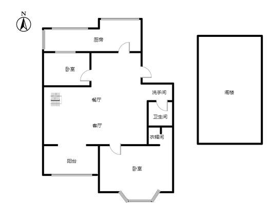 名流枫景五期2室2厅1卫户型图