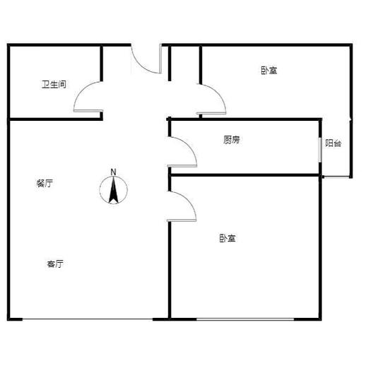 香邑溪谷一期2室2厅1卫户型图