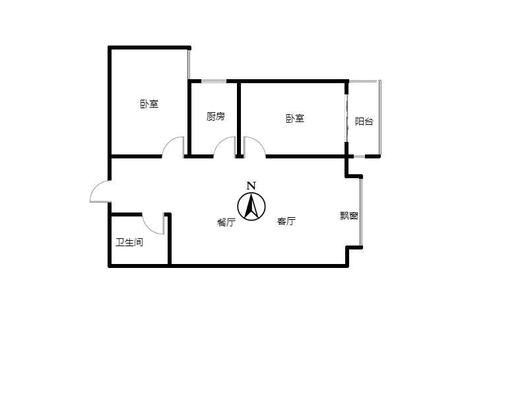 北新家园（锦绣范阳）2室2厅1卫户型图