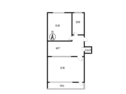 建厂局设计院家属楼2室1厅1卫户型图