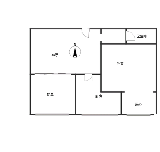 汇元新天地2室1厅1卫户型图