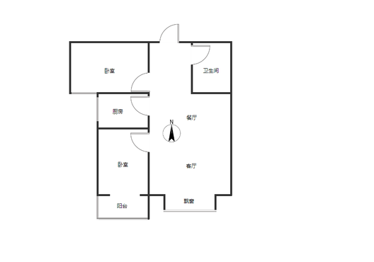 北新家园（锦绣范阳）2室2厅1卫户型图
