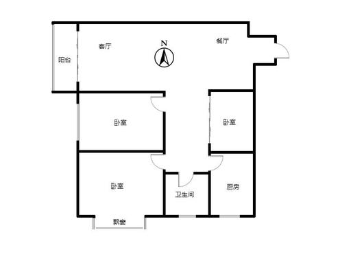 汇元新天地3室2厅1卫户型图