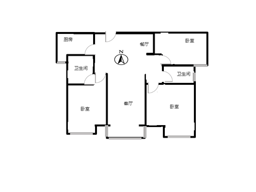 金品时代3室2厅2卫户型图