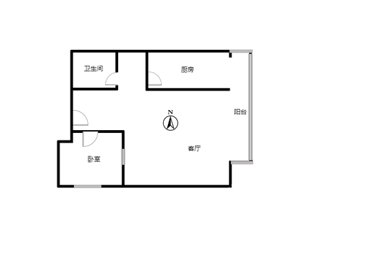 汇元四季橙1室1厅1卫户型图