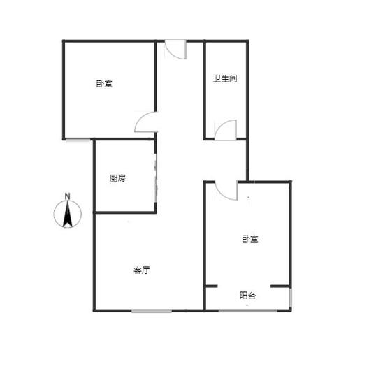 联合七号院2室1厅1卫户型图