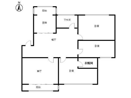中国银行家属院3室2厅1卫户型图