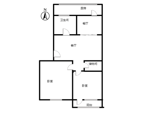 金顺苑2室2厅1卫户型图