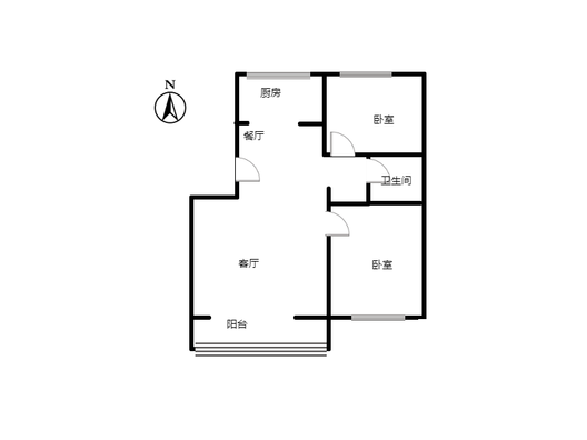 怡安小区2室2厅1卫户型图