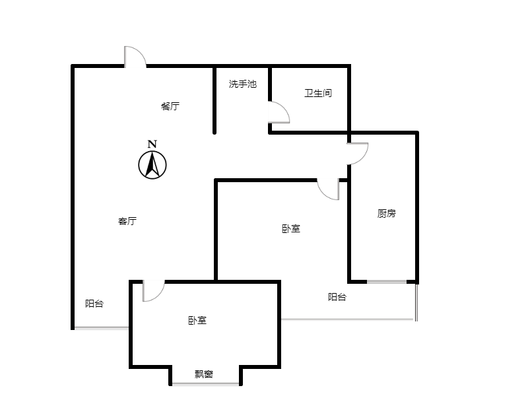 紫竹园2室2厅1卫户型图