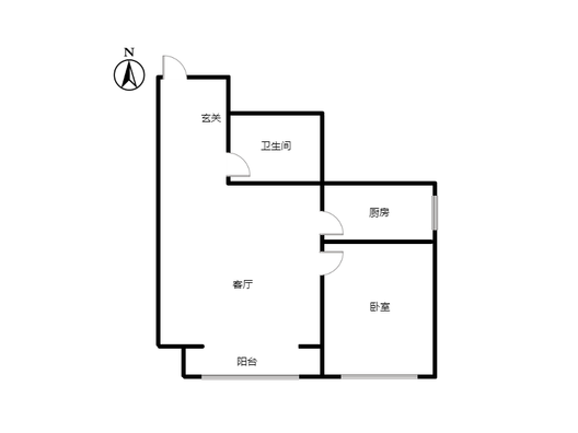 东林家园1室1厅1卫户型图