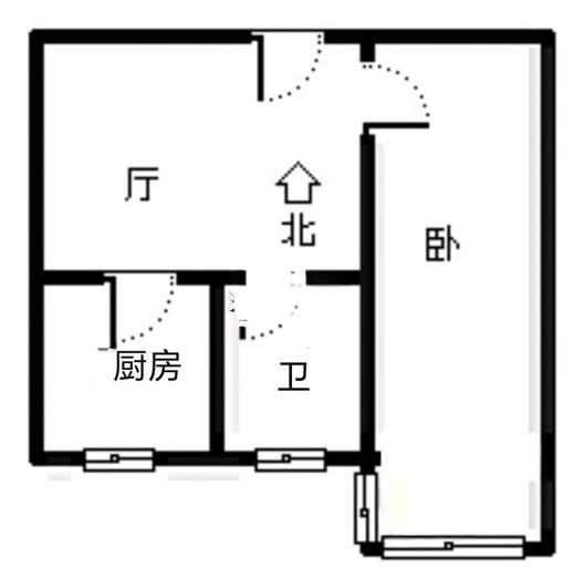 六十七处家属楼1室1厅1卫户型图