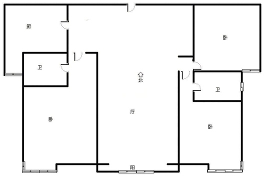 金品时代3室2厅2卫户型图