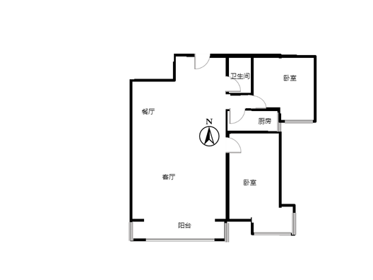 新怡家园小区2室2厅1卫户型图