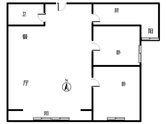 天筑逸城2室2厅1卫户型图