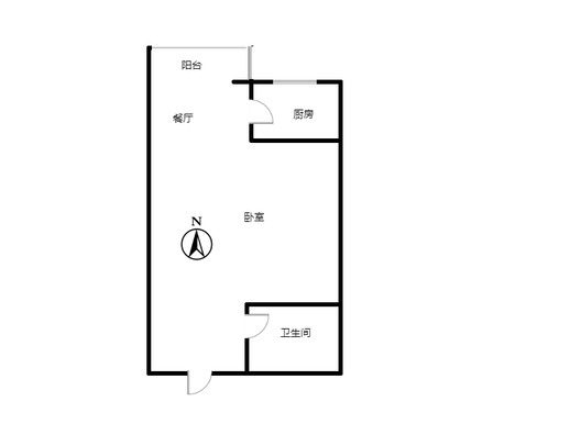 惠友钻石广场（AB座）1室1厅1卫户型图