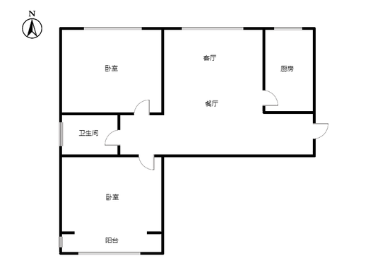 惠友钻石广场2室2厅1卫户型图