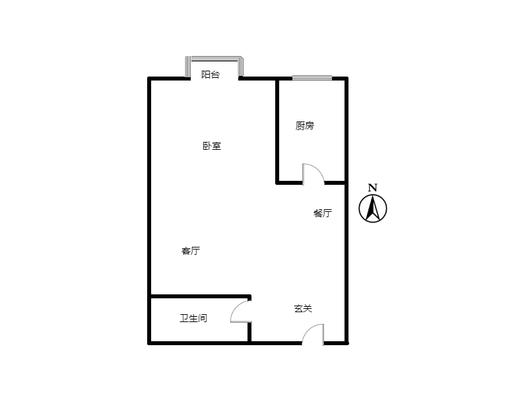 汇元和顺1室2厅1卫户型图