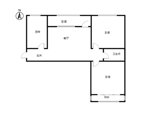 公园壹号3室1厅1卫户型图