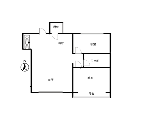 公园壹号2室2厅1卫户型图