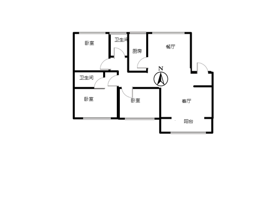 东方家园3室2厅2卫户型图